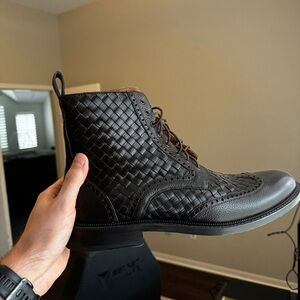 Taft espresso Woven Leather boot